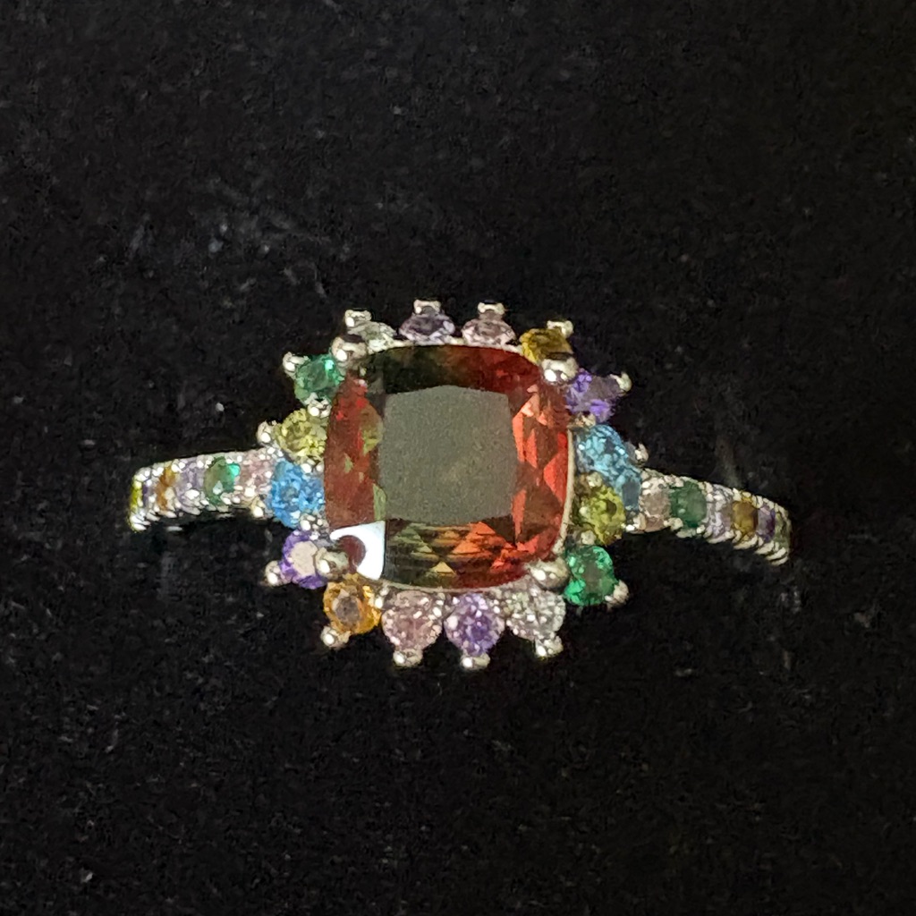 Jeulia “Blazing With Color” Silver Ring - Size 9.5